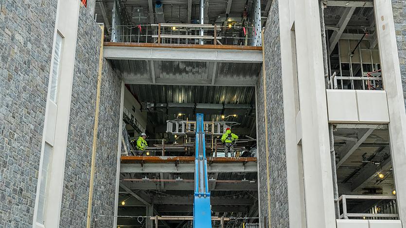 Image of exterior Dyson Center construction.